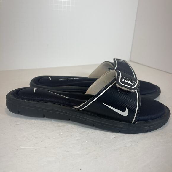 Nike Comfort Womens Sz 10 Slide Black Hook Loop Footbed Slip On 380883-011 - Picture 2 of 8